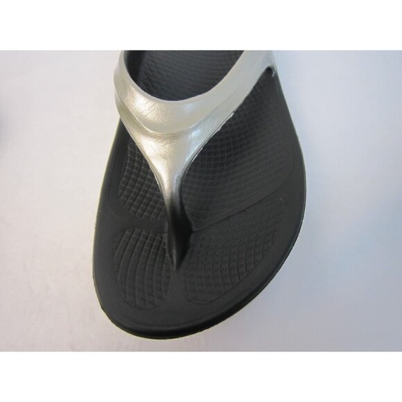 Oofos Oolala Luxe Black Latte Thong Sandals Size US 5 EU 36 - Picture 2 of 11